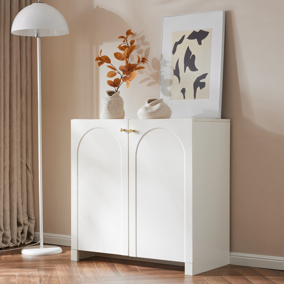 sideboard 2 door cabinet 80 x 40 x 80 cm cream-white