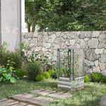 Raised Bed Set Planter with Plastic Cover & Trellis, 53x53x90cm, Wood