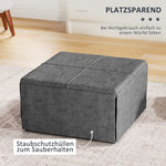 Folding Bed, 8cm Foam Mattress, 120 kg Capacity, Grey Metal