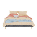 Modern Minimalist Bed Frame 160x200cm with Mattress Gray Dutch Velvet