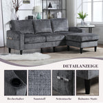Sofa, 4-Seater with Footstool & Storage, Velvet