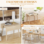 Folding Dining Table, 2-4 Person Small Space 110x86x75cm, Wood Natural Finish