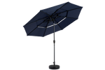 Outdoor Umbrella 14.8 Ft Double Sided Rectangular Large with Crank, Navy Blue