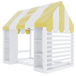 Children's Canopy Bed 90x200cm with Storage, Wooden Frame, White