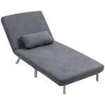 Upholstered Armchair, 2-in-1 Sleeper Guest Bed, Fabric, Dark Grey