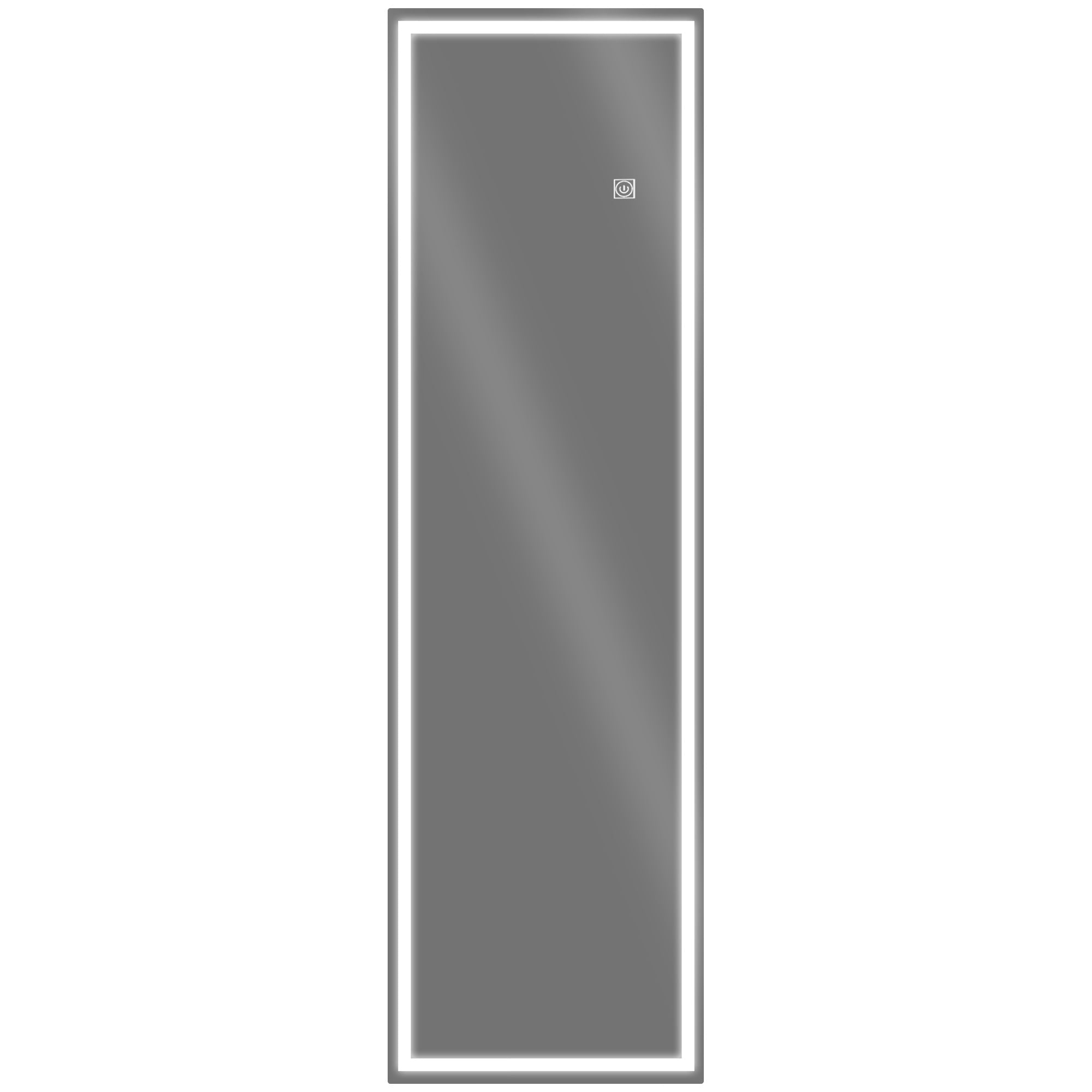 Wall Mirror Full Length LED, 3 Light Bars, Silver
