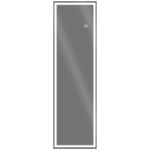 Wall Mirror Full Length LED, 3 Light Bars, Silver