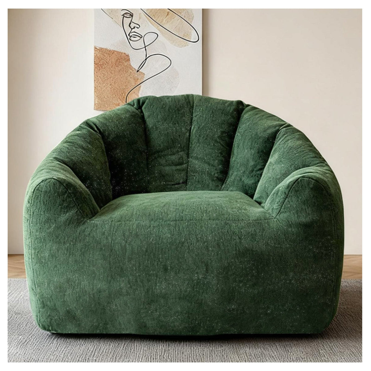 Ergonomic Round Bean Bag Chair Full-Body Contouring