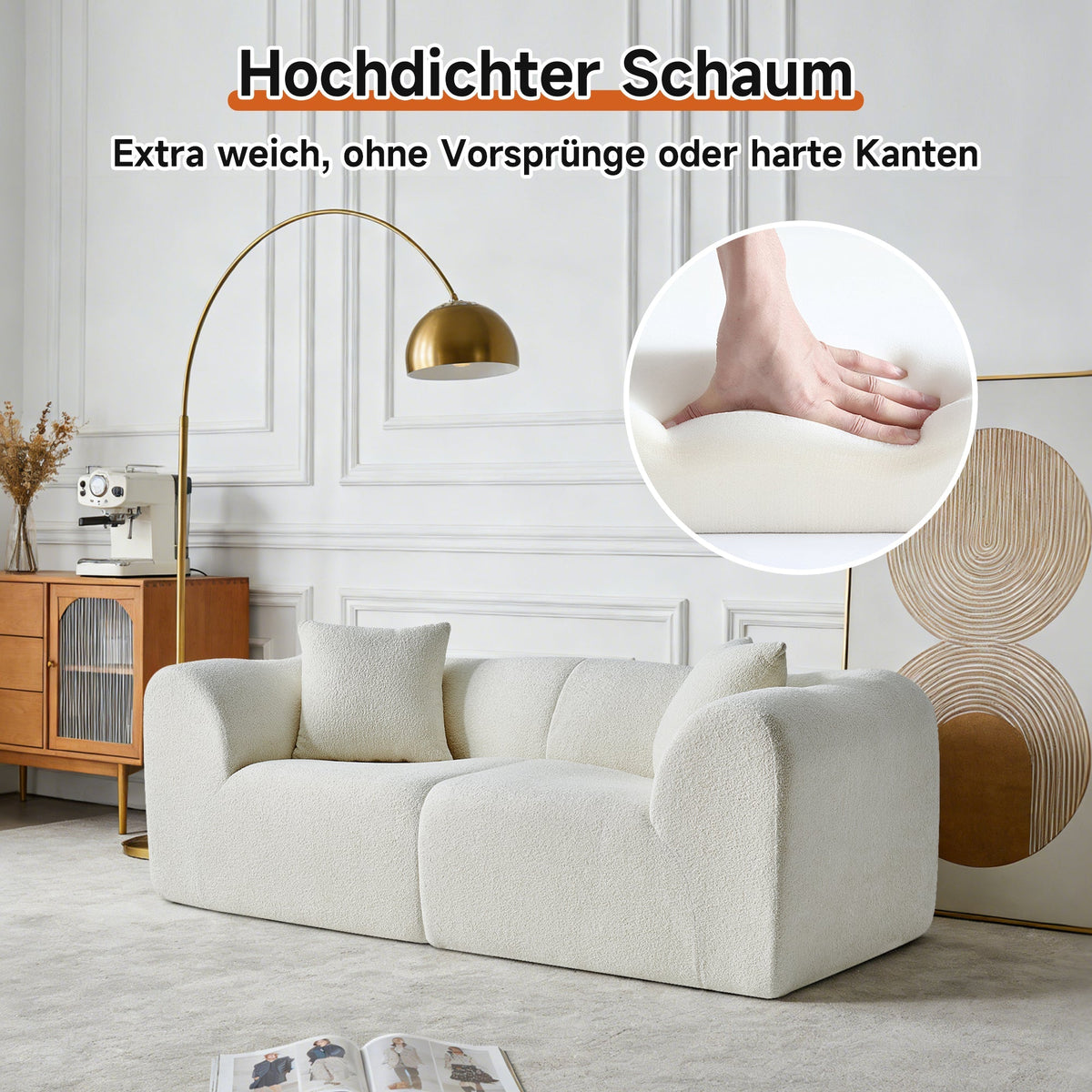 2-Seater Loveseat Space-Saving with Cushions - Velvet