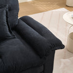 Oversized Chenille Armchair with 360° Swivel and Support Cushion, Light Gray