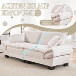 Double Sofa, Modern Simple Feather Bed Cozy Spacious, Beige