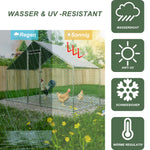 Chicken Coop/Run 3x1.5x2m Safety Lock Waterproof Enclosure, Metal