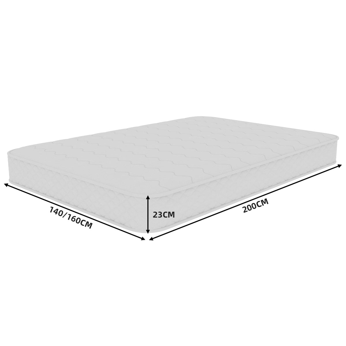 Mattress 3D Breathable Independently Wrapped Dual Support 160x200cm - White