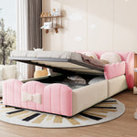 Children's Upholstered Bed 90x200 Hydraulic Storage, Velvet