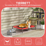Elevated Dog Bed, Outdoor Lounger Breathable, Oxford Red