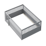 Children's Bed 140x200cm with Railing & Door, Grey Wood