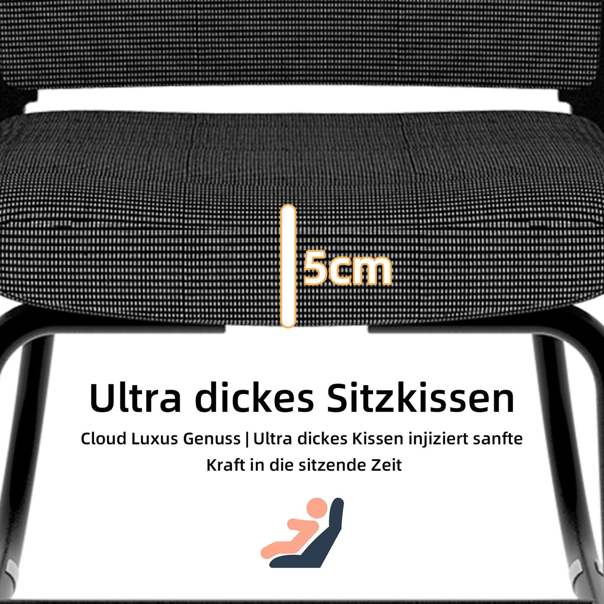 Minimalist Office Chair - Modern, Comfortable, Metal Frame