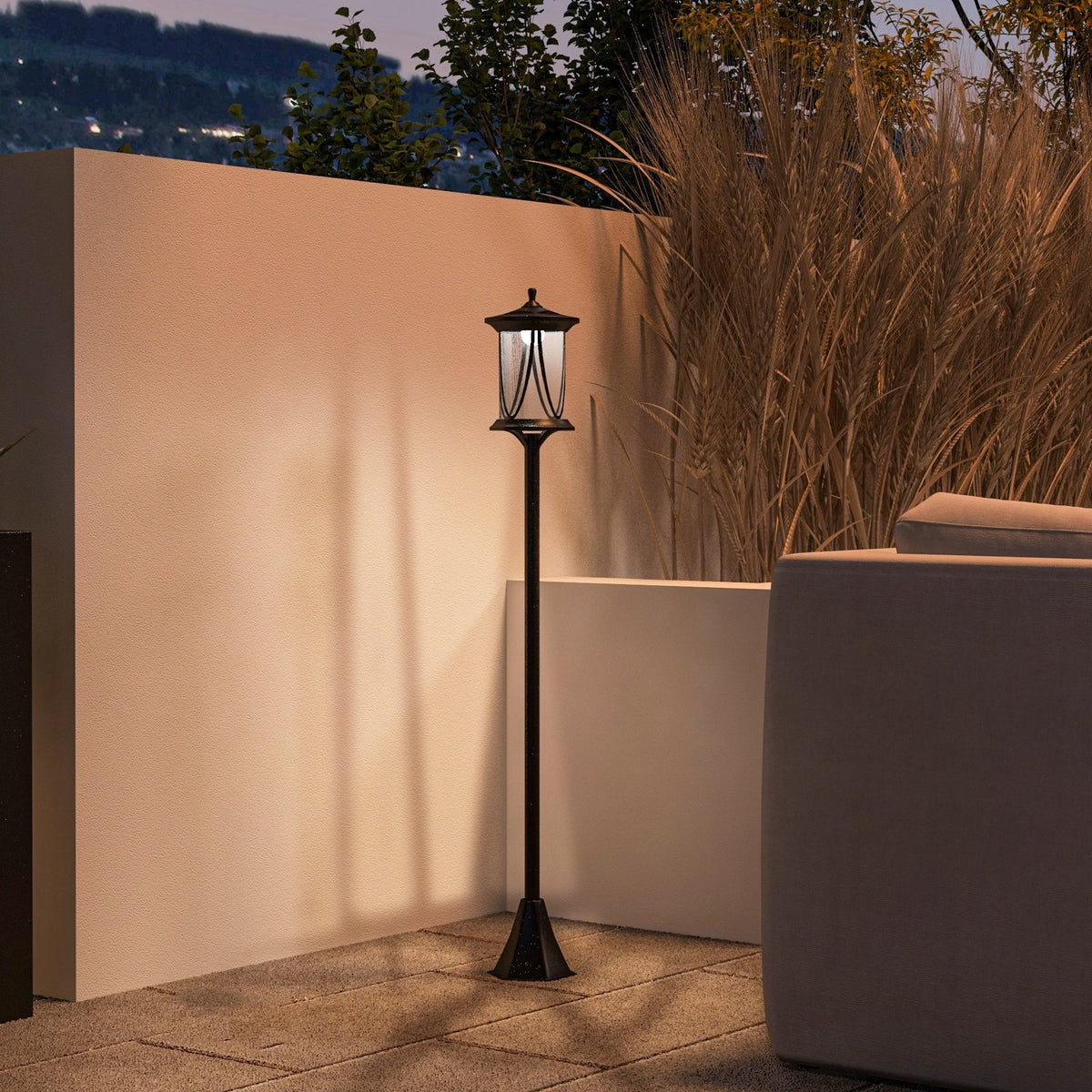 Solar Street Light LED, Cool White, Waterproof, Black