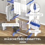 Clothes Airer, 2 Levels Foldable Standing Dryer, Steel Blue