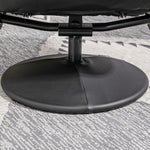 Recliner Chair with Footstool, Swivel Upholstered TV Chair, Faux Leather, Black