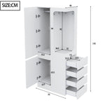 Wardrobe with Drawers and Open Storage, 70x40x170cm, White