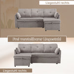 Multi-functional Sofa Bed, Modular L-Shaped Sectional with Storage and Pull-out Bed