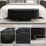 Storage Bench with Open Lid Upholstered 120x46x42cm, Dark Grey Velvet-Touch
