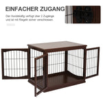 Dog Crate, 2 Entrances, Lockable, MDF and Metal, Brown