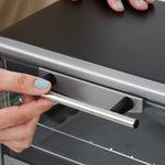 Electric Oven 10L Adjustable Temperature and Timer, 750W, Silver Black