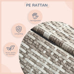 Rattan Dog House with Cushion, Outdoor Kennel, Grey Plastic