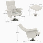 Recliner Chair, Swivel Massage with Footstool, Electric, Linen Look, Steel, Cream White