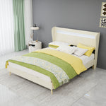 Upholstered Bed with LED Headboard & Mattress 140x200 cm, Beige