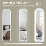 Full-Length Mirror, 150 x 40 cm LED Lighting, 3 Light Colors, Black