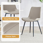 Minimalist Round Dining Set 100cm 4 Chairs Faux Leather - Light Wood/Grey