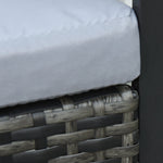 Polyrattan Balcony Set for 2 People, Weatherproof Cushions, Grey