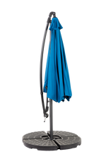 Double Sided Outdoor Umbrella, 14.8 Ft Rectangular Large with Crank, Blue