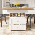 Telescopic Dining Table, Extendable for 4-6 People, White