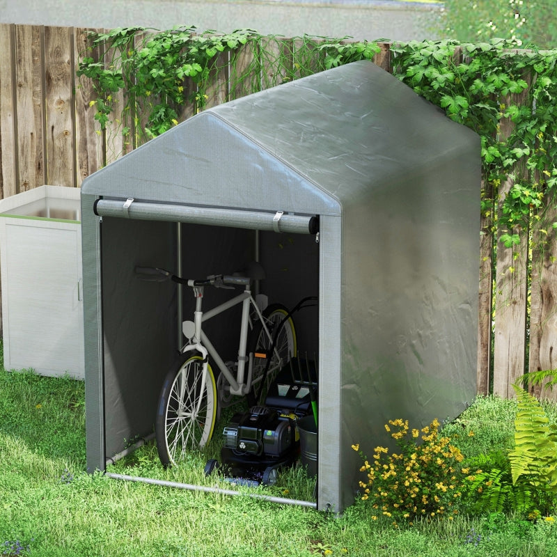 Garden Shed Storage Tent, Robust Weatherproof Steel Frame, Dark Grey