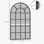 Wall Mirror, Wardrobe Hallway Living Room Bedroom, 110 x 62cm, Metal Frame, Black