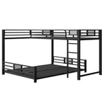 L-shaped Bunk Bed 90x200 over 140x200, Metal, Black