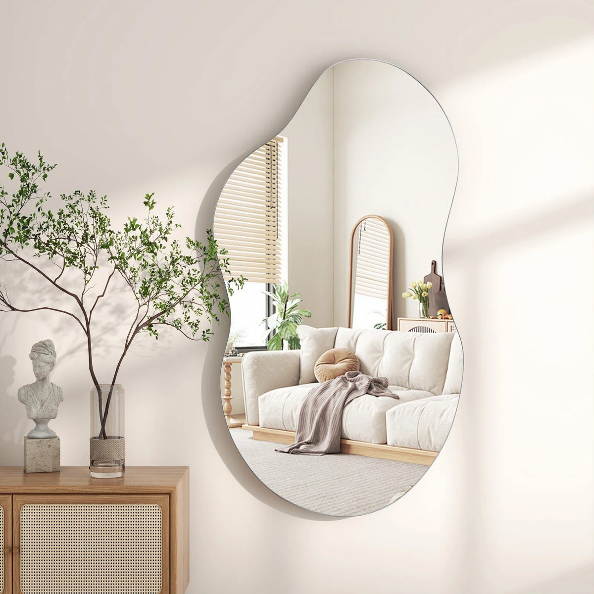 Wall Mirror 43'' Asymmetrical Metal Frame