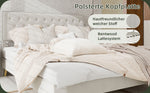 Modern Minimalist Soft Bed, Comfortable Headboard, Low Box Frame, 140x200CM, Beige
