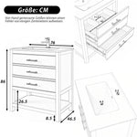Bathroom Vanity Unit with Ceramic Sink and 2 Drawers, White and Gold