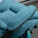 Office Chair Gaming Chair, Massage & Heating Function, Height-Adjustable 120kg, Blue