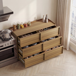 Chest of Drawers with Six Drawers and Modern Storage, 127 x 48 x 80 cm, Oak Color