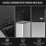 Trash Can 20L Pedal Bin with Lid, Stainless Steel