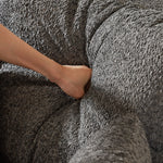 Chenille Sofa, Curved Modular L-Lounger, Two-Piece Set