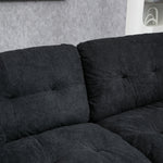 Two-Seater Sofa with Double Layer Cushions and Pocket Springs, 213 cm Chenille
