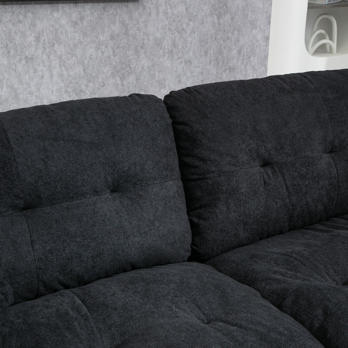 Two-Seater Sofa with Double Layer Cushions and Pocket Springs, 213 cm Chenille