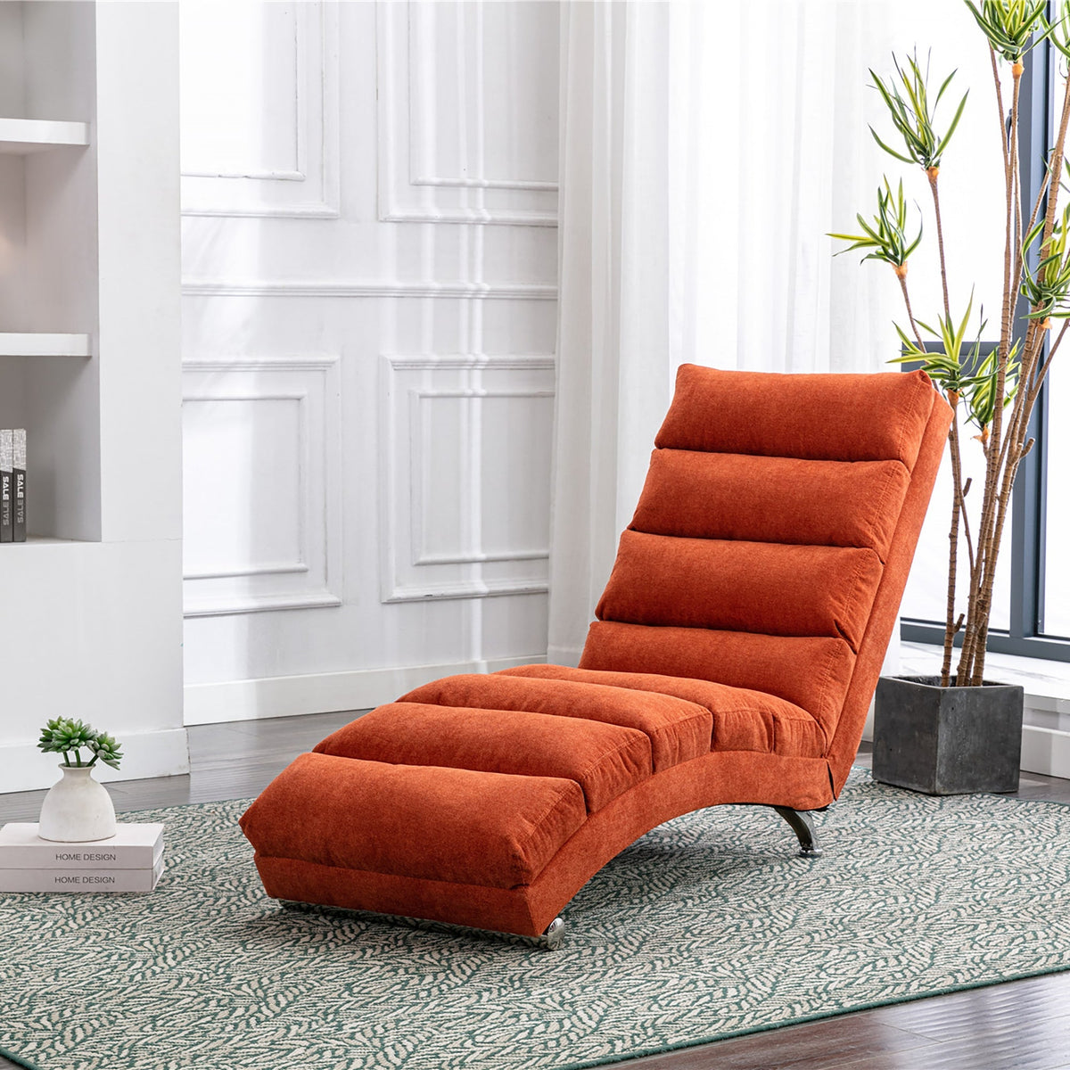 Relaxation Lounger with Full Body Support and Vibration Function, Bagcloth